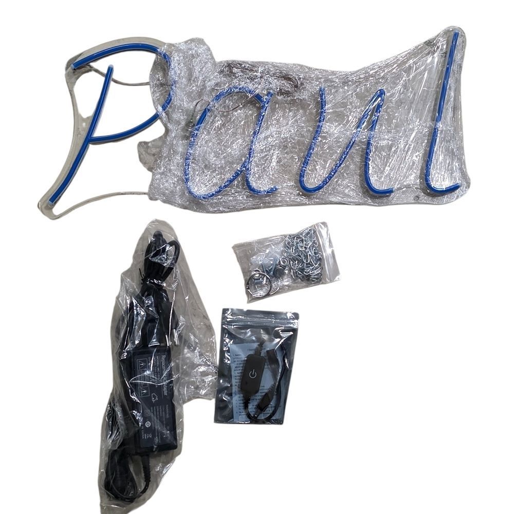 Personalized Custom Blue LED / Neon Light Up Sign "Paul"